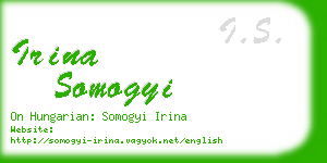 irina somogyi business card